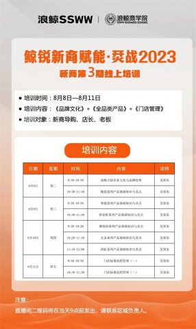 “鲸锐新商赋能· 烎战2023”新商第3期线上培训圆满收官！